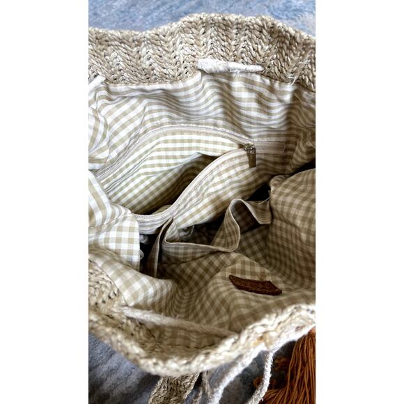 MW Most Wanted Straw Bucket Bag Boho Crossbody - Picture 14 of 16